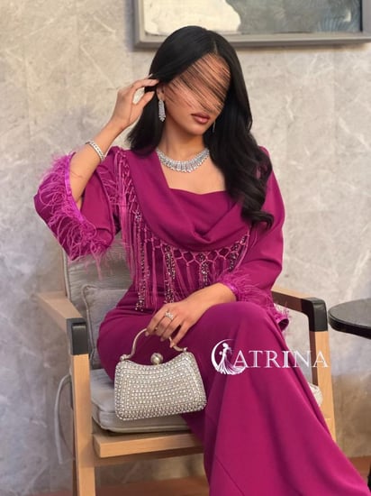 فستان سهرة ناعم انيق لونين