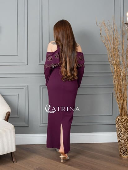 فستان سهرة ناعم انيق لونين