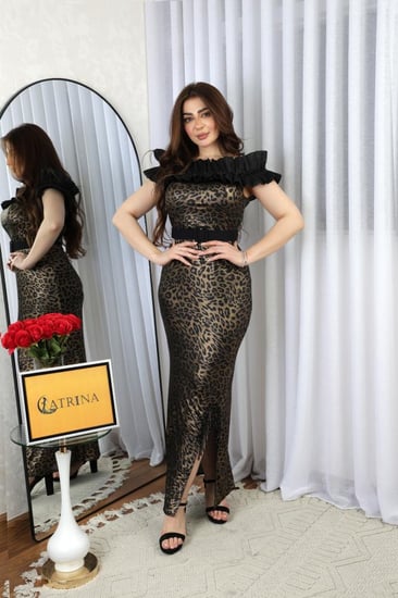 فستان ناعم نمري اوف شولدر