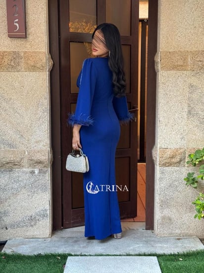 فستان سهرة ناعم انيق لونين