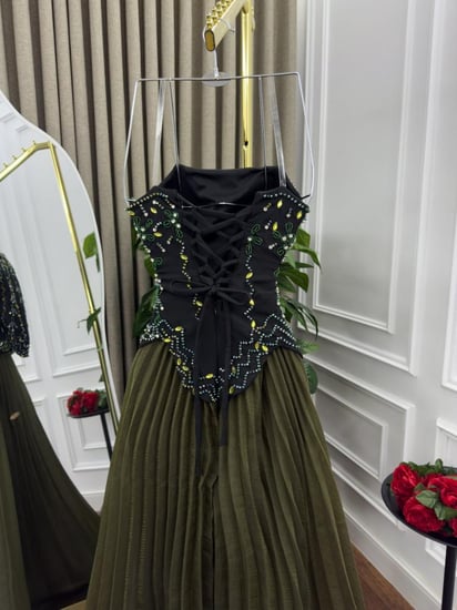 فستان سهره زيتوني