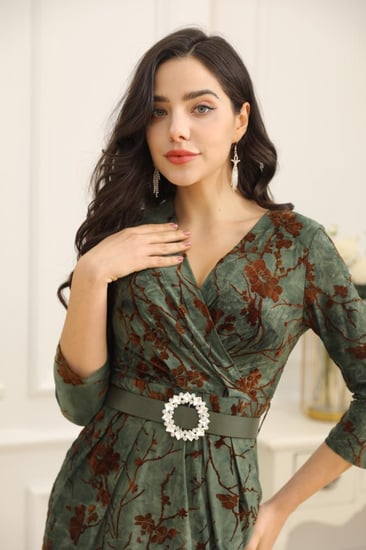 فستان  ناعم  ربيعي مشجر