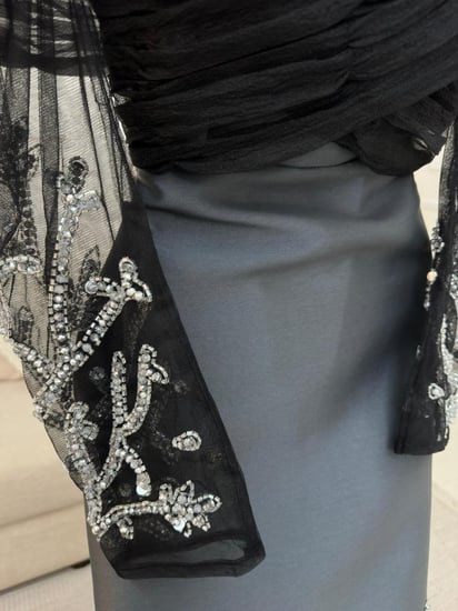 فستان سهرة رصاصي  ..