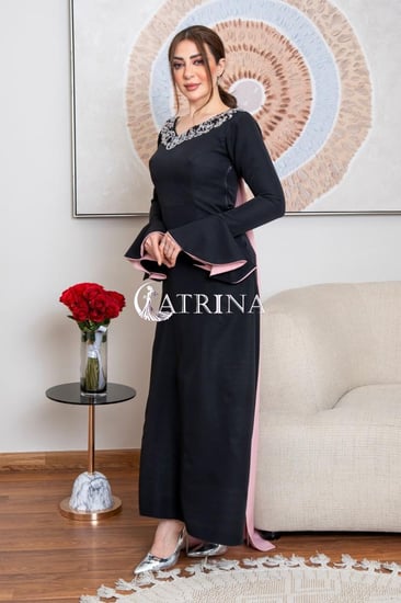 فستان سهرة فخم بذيل كم طويل  DB265