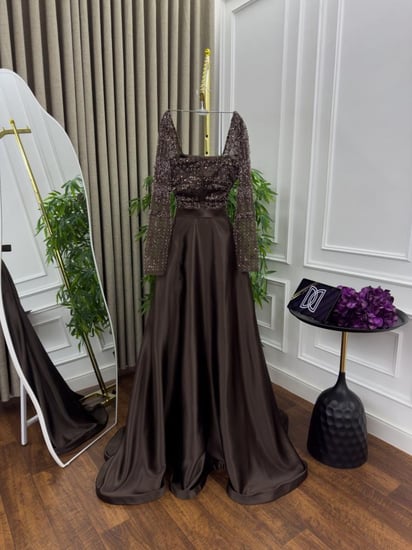 فستان سهره مطرز لونين حديث