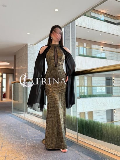 فستان سهرة راقي كم شيفون