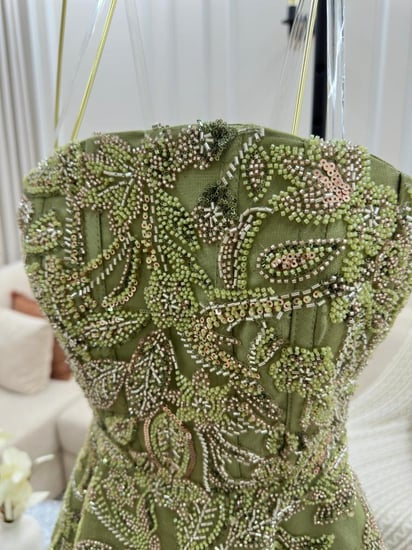 فستان سهره فستقي فخم