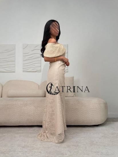 فستان سهرة دانتيل بكتف واحد