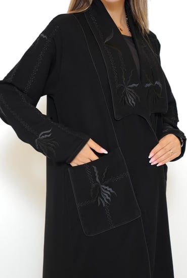 عباية  لف بجيوب مطرزة 1121701