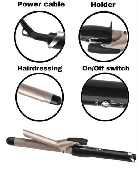 مكواة تجعيد الشعر بالسيراميك التورمالين – تحكم دقيق بدرجات الحرارة