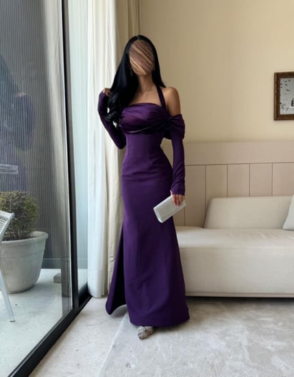 فستان ناعم بقصه اوف شولدر