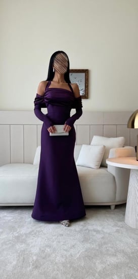 فستان ناعم بقصه اوف شولدر