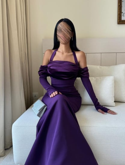 فستان ناعم بقصه اوف شولدر