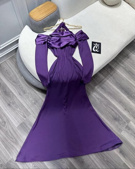 فستان ناعم بقصه اوف شولدر