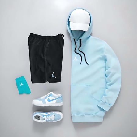 طقم شتوي رجالي بلوفر هودي جاكيت صوف مريح ماركة جوردن رجالي نسائي وشورت