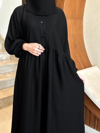 عباية بأكمام مزموم/D90