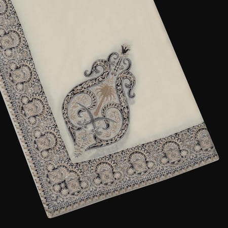 شال باشمينا ملكي فاخر - صوف كشميري 100% - بتصميم السيفين والنخلة