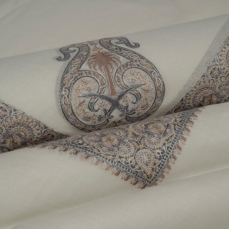 شال باشمينا ملكي فاخر - صوف كشميري 100% - بتصميم السيفين والنخلة