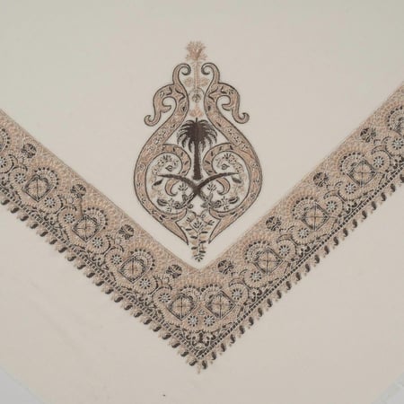 شال باشمينا ملكي فاخر - صوف كشميري 100% - بتصميم السيفين والنخلة