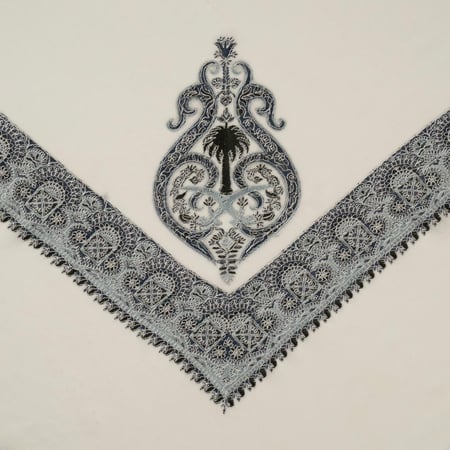 شال باشمينا ملكي فاخر - صوف كشميري 100% - بتصميم السيفين والنخلة