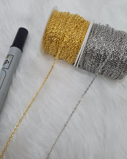سلاسل معدنيه صغيرة للاكسسوارات مقاس 2 مل