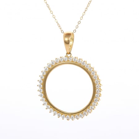 برواز جنيه ذهبي دائري مزخرف بالزركون