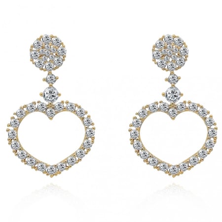 حلق سهرة تصميم قلب زركون منوع