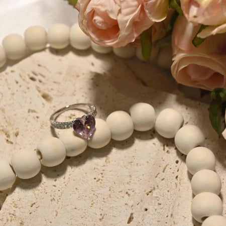 خاتم قلب وردي P