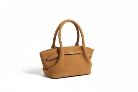 Beige velvet bag with elegant details and a classic touch