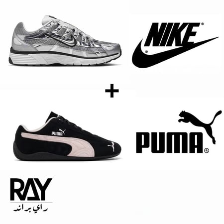 شوز نايك بي ٦٠٠٠ فضي  + بوما وردي