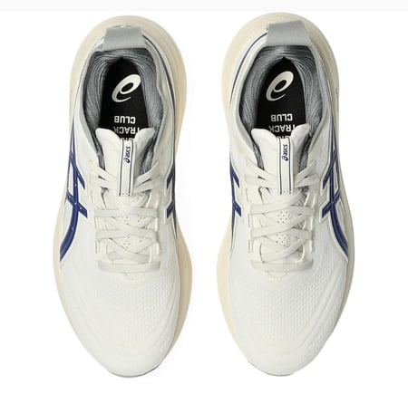 اسيكس جل نيمبوس ٢٧ ابيض خطوط كحلي (سوبر ماستر)- Asics Gel-Nimbus 27