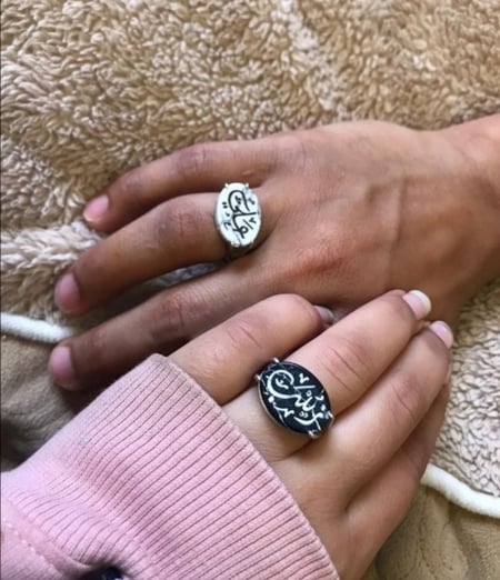 خاتم ماربل فضه ايطالي عيار 925