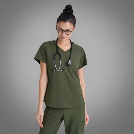 بلوزة سكراب من قريز اناتومي ايفولف رايثيم لون كحلي - lndigo