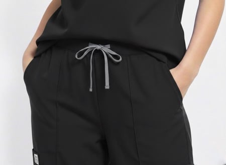 طقم سكراب ب قصه دائريه لون اسود | Black