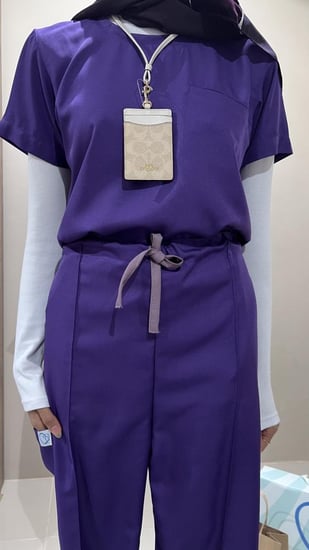 طقم سكراب ب قصه دائريه لون بنفسجي | Eggplant