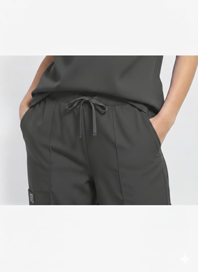 طقم سكراب ب قصه دائريه لون رمادي | pewter