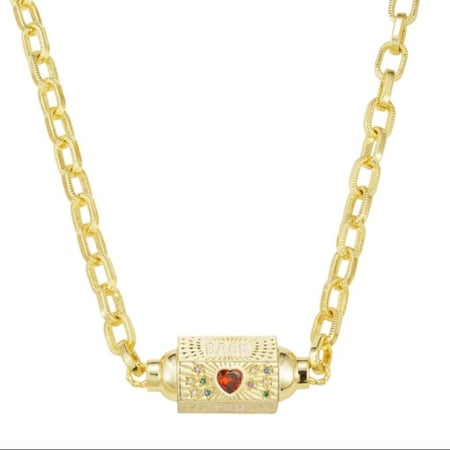 بهجة سلسال  بتعليقة سداسية مطلي بالذهب brass gold plated necklace