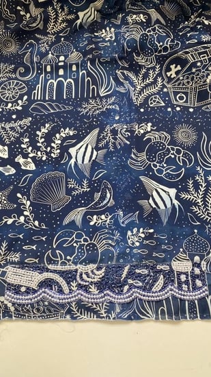 مخور قاع البحار حرير ايطالي شغل يد خرز ولولو