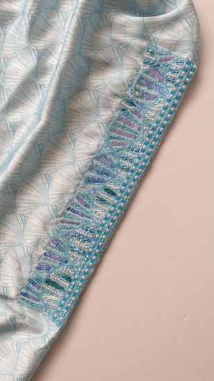 مخور الصدف حرير ايطالي شغل يد خرز ولولو