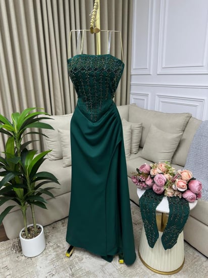 فستان اخضر سهره