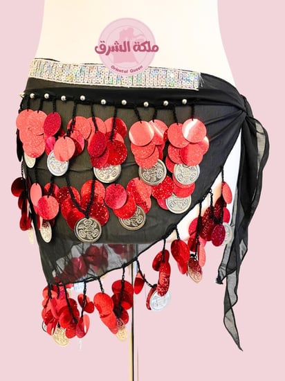 حزام رقص مصري أحمر