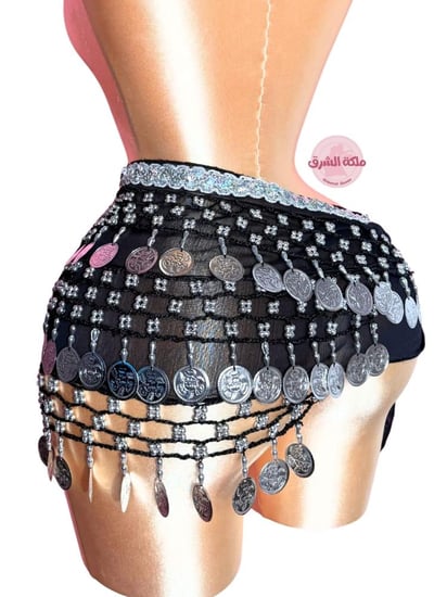 حزام رقص سكرّة (فضي) (حياكة يدوية أصيلة)