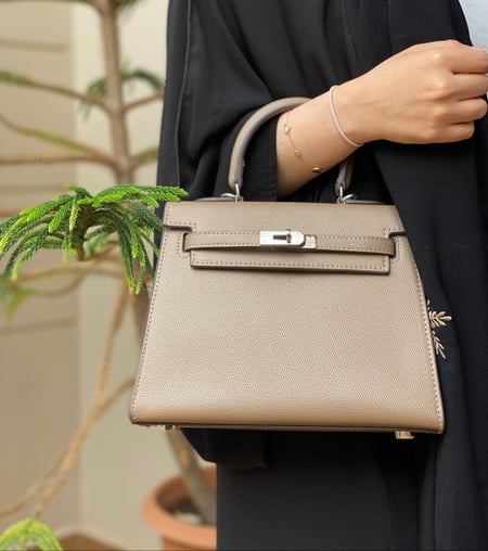 Large handbag | khaki “ hardware silver”