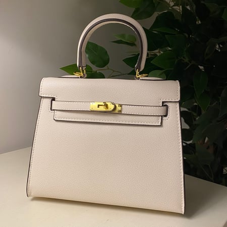 Large handbag | “white snow“ hardware gold