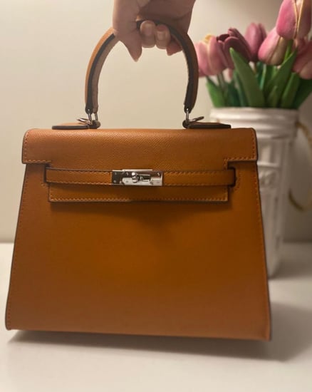 Large handbag | light pumpkin “ hardware silver”