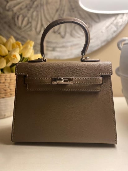 Large handbag | khaki “ hardware silver”