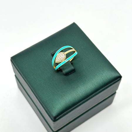 خاتم ذهب اصفر عيار 18 من مجوهرات الشلوي