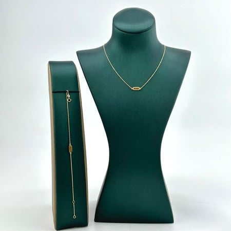 عقد مع اسوارة ذهب اصفر عيار 18 من مجوهرات الشلوي