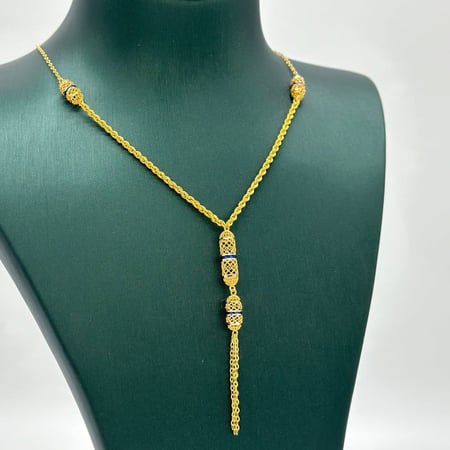 عقد ذهب أصفر عيار 21 من مجوهرات الشلوي - 21k yellow gold necklace from