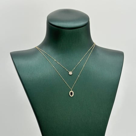 عقد ذهب دورين اصفر ناعم عيار 18 من مجوهرات الشلوي